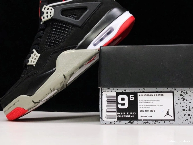 Cheap CEMENT RETRO BLACK 308497-060 JORDAN 4 0629